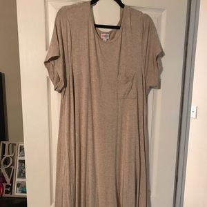 LuLaRoe Carly Dress XL Heathered Oatmeal